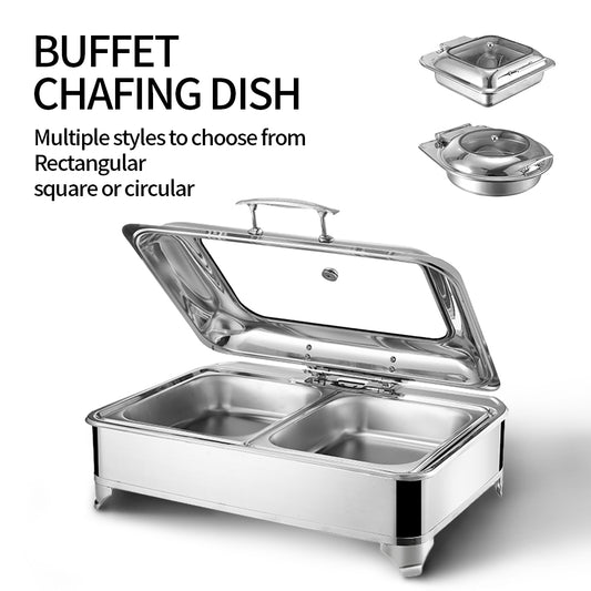 Yurtrain Luxury Electric Buffet Food Warmer Stainless Steel Chafing Dish Hydraulic Catering Warming & Holding Equipment