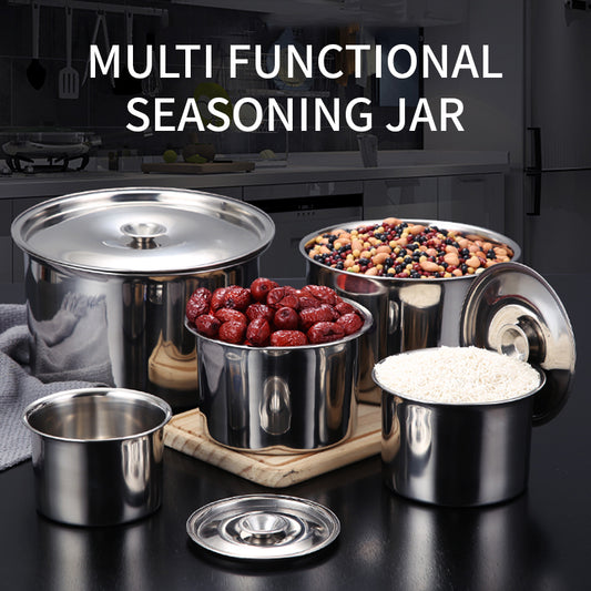 Yurtrain Hot Selling Thickened Stainless Steel Spice Bowl with Lid Spice Container for Kitchen Household