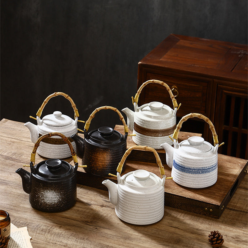 Yurtrain Wholesale Traditional Kiln Altered Glaze Porcelain Tea Set Japanese Style Luxury Ceramic Cup and Teapot for Tea Lovers