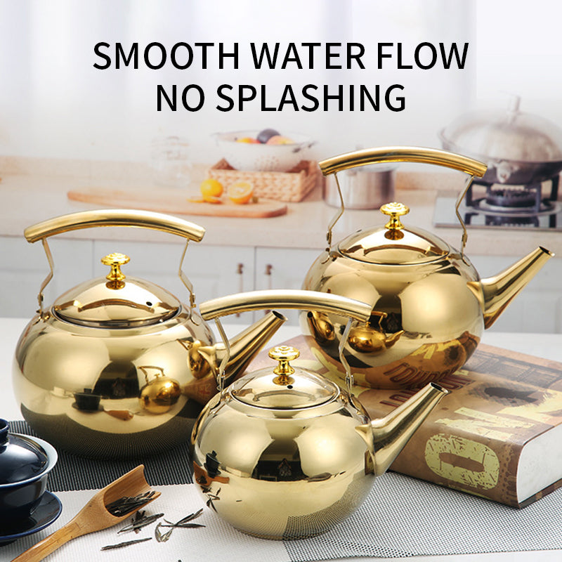 Yurtrain Stainless Steel Korean Eco-Friendly Lightweight Gooseneck Kettle Tea Strainer Teapot Gas Cooker Compatible Teaware Sets