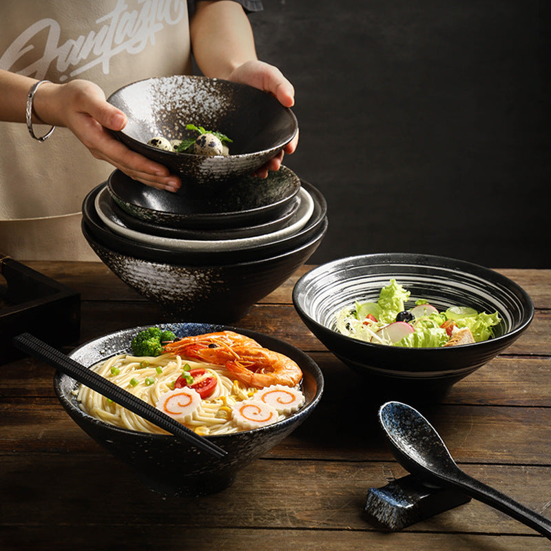 Yurtrain Kiln Glaze Ceramic Porcelain Soup Bowl Pasta Serving Bowls Vintage Japanese Ramen Noodles Bowls