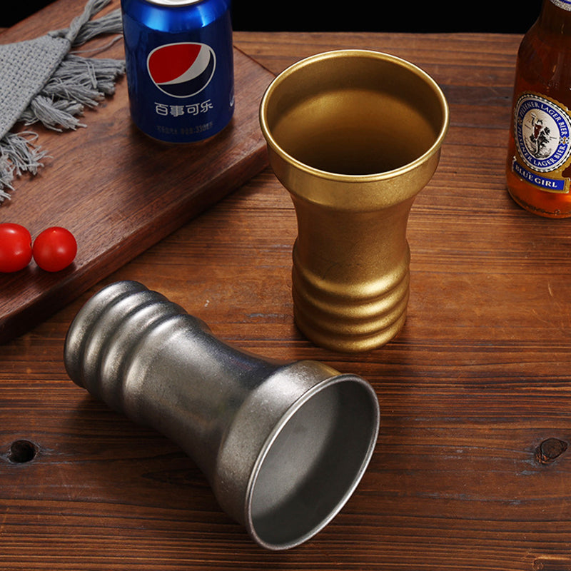 Yurtrain Stainless Steel Cup Cold Drink Bear Cup Outdoor Large-diameter Single-layer Rolled-up Beer Mug