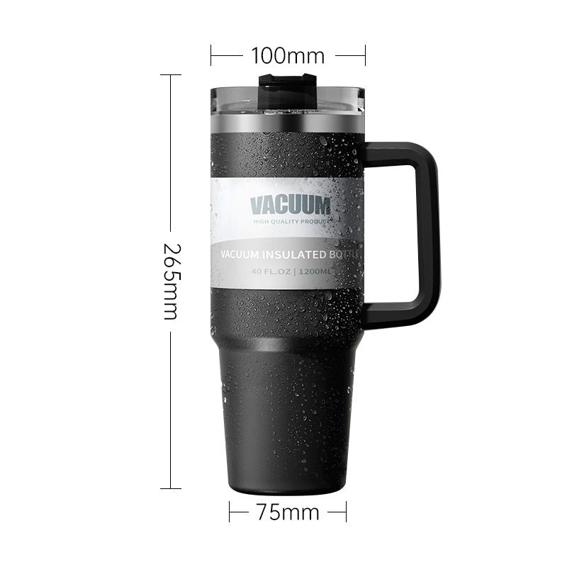 Modern 1200ml Stainless Steel Car Cup 304 Vacuum Insulated Straw Cold Insulation Ice Cup Portable Water Cup for Car Mounted Use