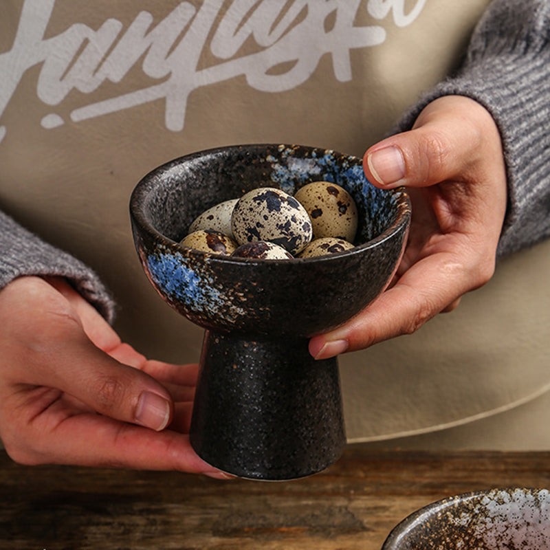 Yurtrain Ceramic Ice Cream Cup Porcelain Dessert Bowls Creative High Foot Bowl Japanese Snack Ice Cream Yogurt Cup Pudding Bowl