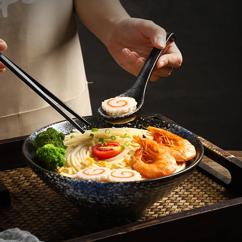 Yurtrain Kiln Glaze Ceramic Porcelain Soup Bowl Pasta Serving Bowls Vintage Japanese Ramen Noodles Bowls