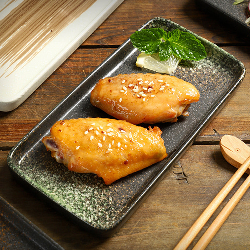 Yurtrain Rectangle Japanese Ceramic Sushi Plates and Dishes Sashimi Food Serving Plates Tray for Restaurant