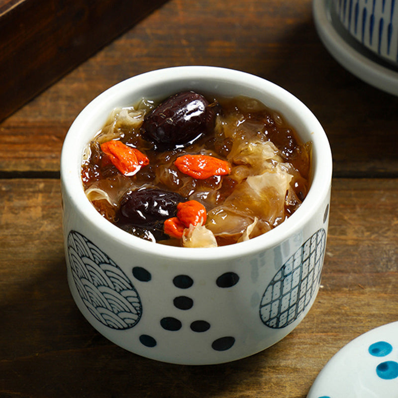 Yurtrain Creative Japanese Ceramic Mini Soup Bowl Lidded Steaming Dishes Retro Water Proof Liner Chawanmushi Bowl
