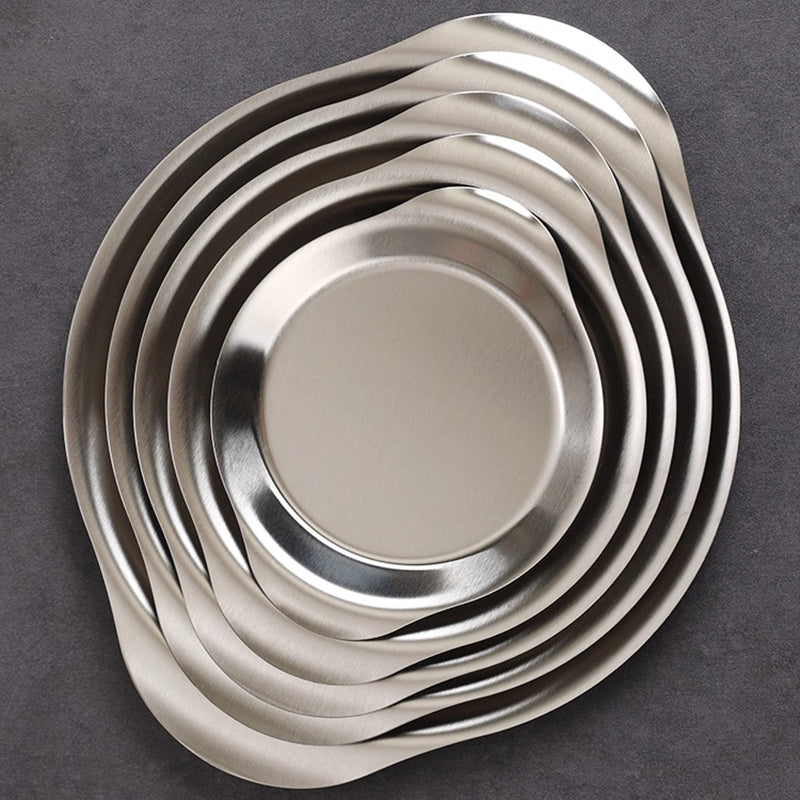 Yurtain Wholesale Multisize Stainless Steel Plate Food Serving Tray Restaurant Dishes & Fruits Trays for Dining & Catering