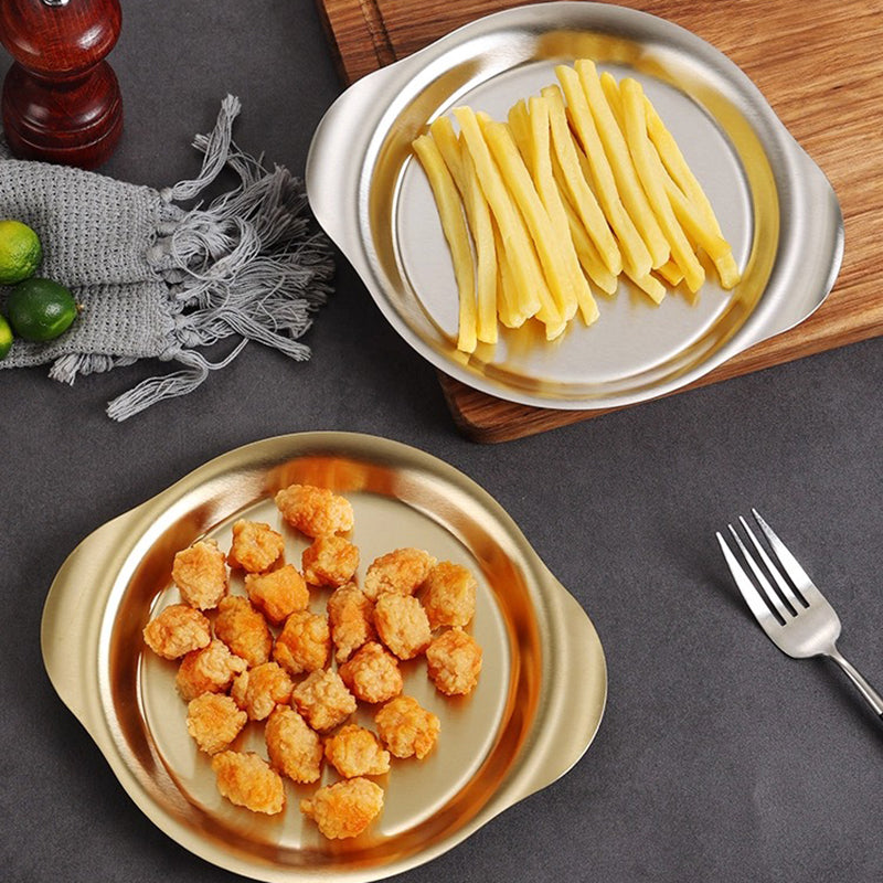 Yurtain Wholesale Multisize Stainless Steel Plate Food Serving Tray Restaurant Dishes & Fruits Trays for Dining & Catering