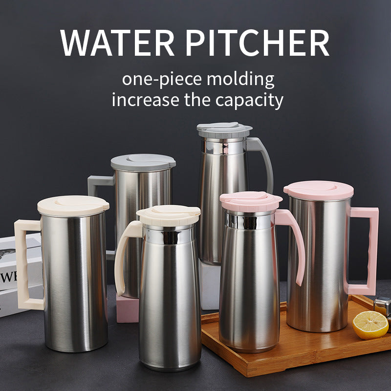 Yurtrain Stainless Steel Eco-Friendly Lightweight Korean Design Vacuum Thermos Coffee Pot Handle Sealing Leak Proof Water