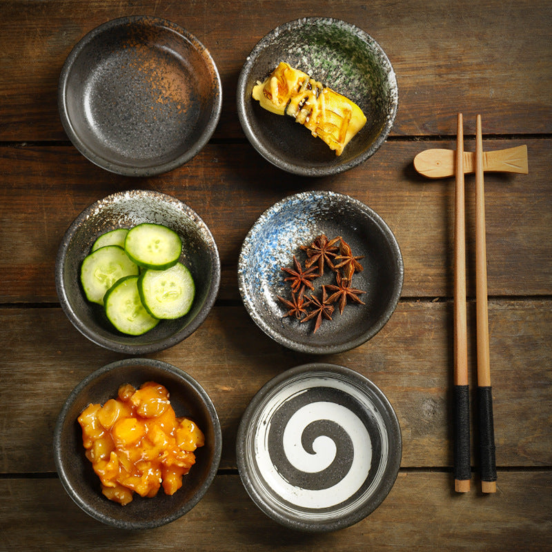 Wholesale Japanese Style Mini Small Ceramic Bowl Sushi Soy Plate Dish Customized Logo Paper Box for Camping Home Party Kitchen