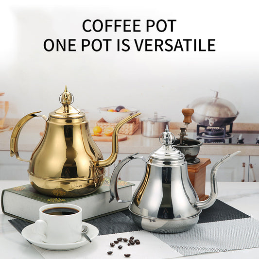 Yurtrain Stainless Steel Korean Eco-Friendly Lightweight Gooseneck Kettle Tea Strainer Teapot Gas Cooker Compatible Teaware Sets