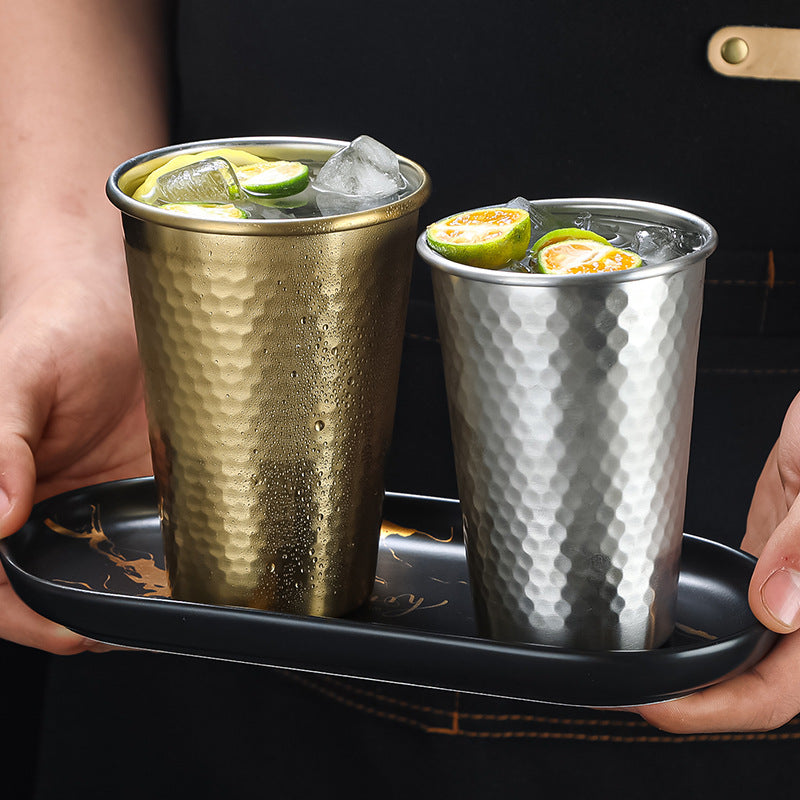 Yurtrain 304 Stainless Steel Hammered Diamond Pattern Vacuum Flask Thermos Anti-Scalding Portable Outdoor Party Drinkware