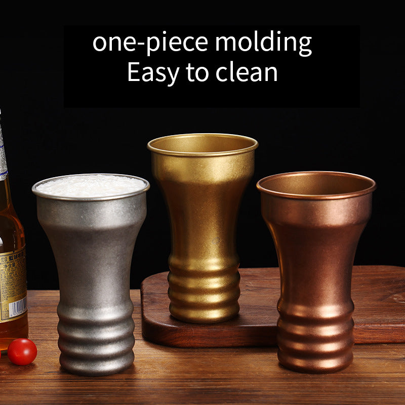 Yurtrain Stainless Steel Cup Cold Drink Bear Cup Outdoor Large-diameter Single-layer Rolled-up Beer Mug