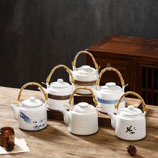 Yurtrain Wholesale Traditional Kiln Altered Glaze Porcelain Tea Set Japanese Style Luxury Ceramic Cup and Teapot for Tea Lovers