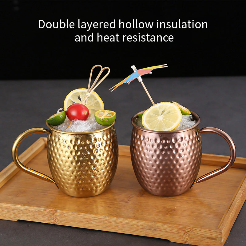 Yurtrian Customized Hammered Point Stainless Steel Engraved Beer Stein Dishwasher Safe Freezer Safe