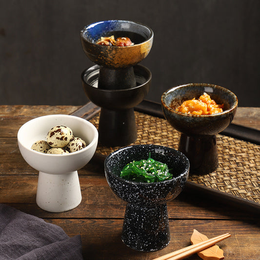Yurtrain Ceramic Ice Cream Cup Porcelain Dessert Bowls Creative High Foot Bowl Japanese Snack Ice Cream Yogurt Cup Pudding Bowl