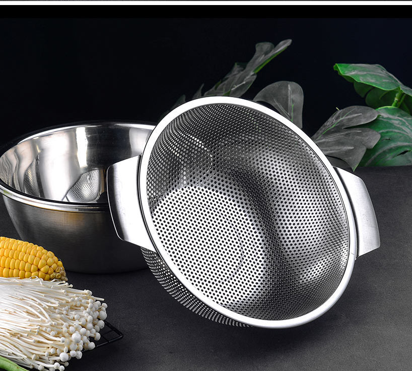 Yurtrain Factory Wholesale Metal Stainless Steel Kitchen Bowls Low MOQ Rice Washing Colander Set