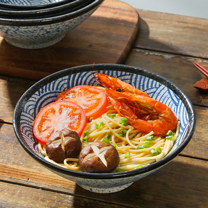Japanese Style Vintage 7"/8"/9" Ceramic Miso Soup Rice Bowl Set Porcelain Ramen Bowl Restaurant Use Home Food Commercial