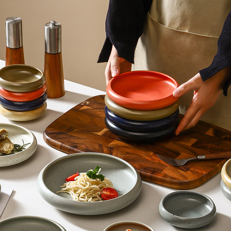 Yurtrain Wholesale Retro Frost Finish Stoneware Small Dish Set 3.5 Inch Japanese Retro Ceramic Soy Sauce Dipping Bowls Pinch