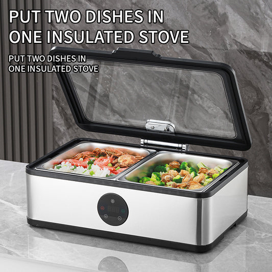 Yurtrain Modern Stainless Steel Electric Buffet Chafing Dish Digital Touch Control Restaurant Party Food Warmer for Hotels