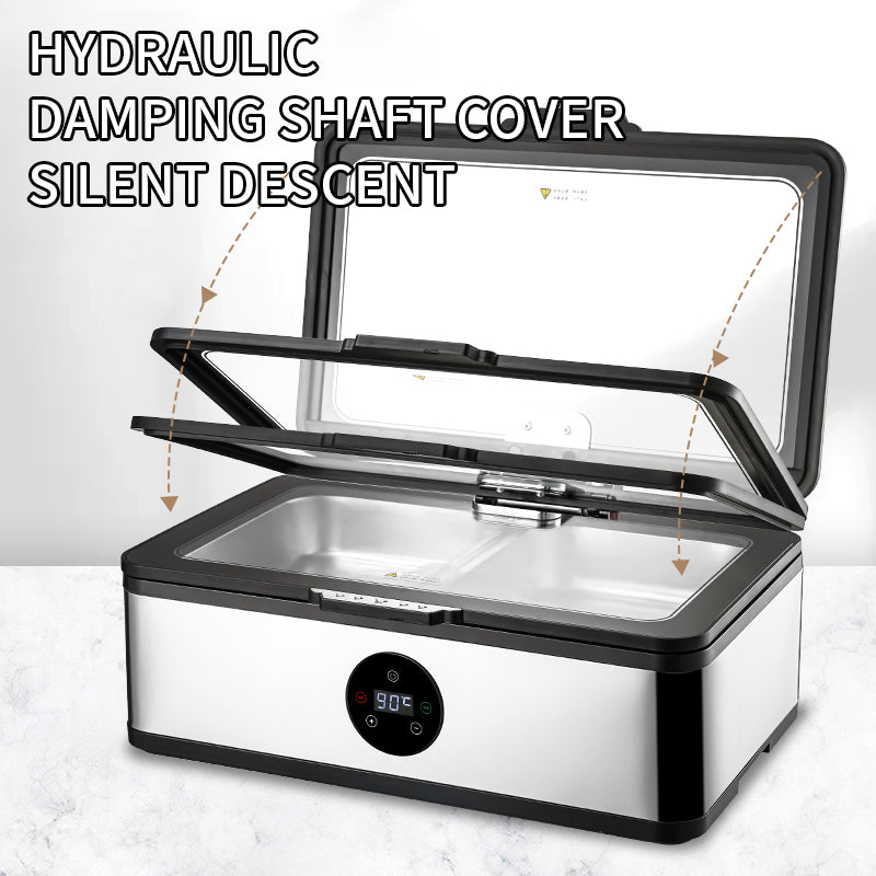 Yurtrain Modern Stainless Steel Electric Buffet Chafing Dish Digital Touch Control Restaurant Party Food Warmer for Hotels