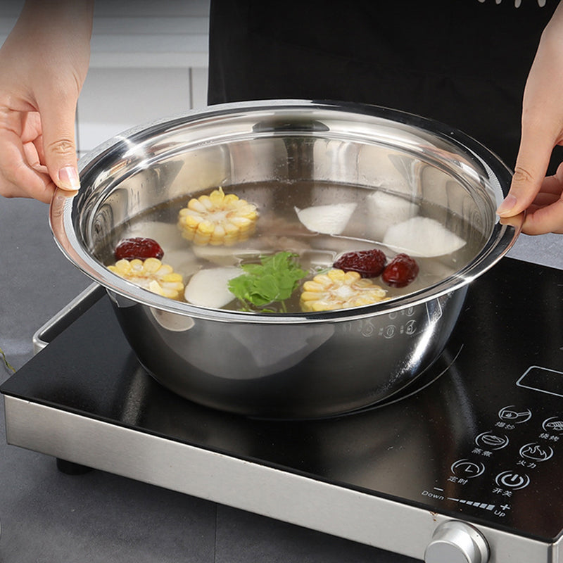 Yurtrain Stainless Steel Kitchen Chopper Set Multifunctional Metal Fruit & Vegetable Tools Safe Drain Solid Basin Lid Slicer