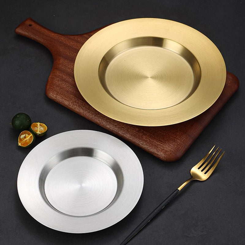 Yurtrain Modern Korean Style Stainless Steel Dinnerware Hotel & Restaurant Supplies for Serving Dishes & Plates for Barbecue
