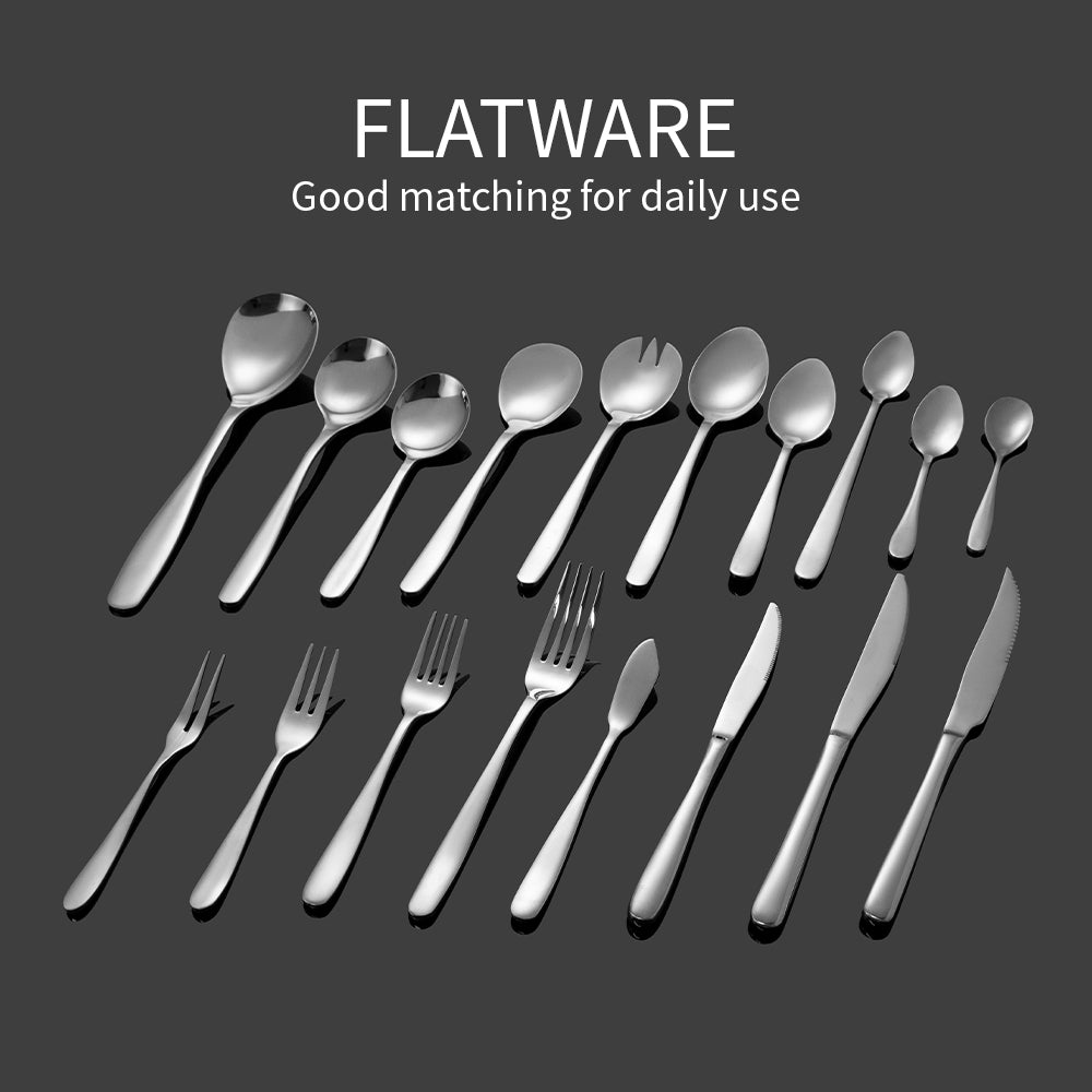 Yurtrain High Quality Stainless Steel Mirror Polish Dishwasher Safe Wedding Flatware Set with Knife Fork and Spoon