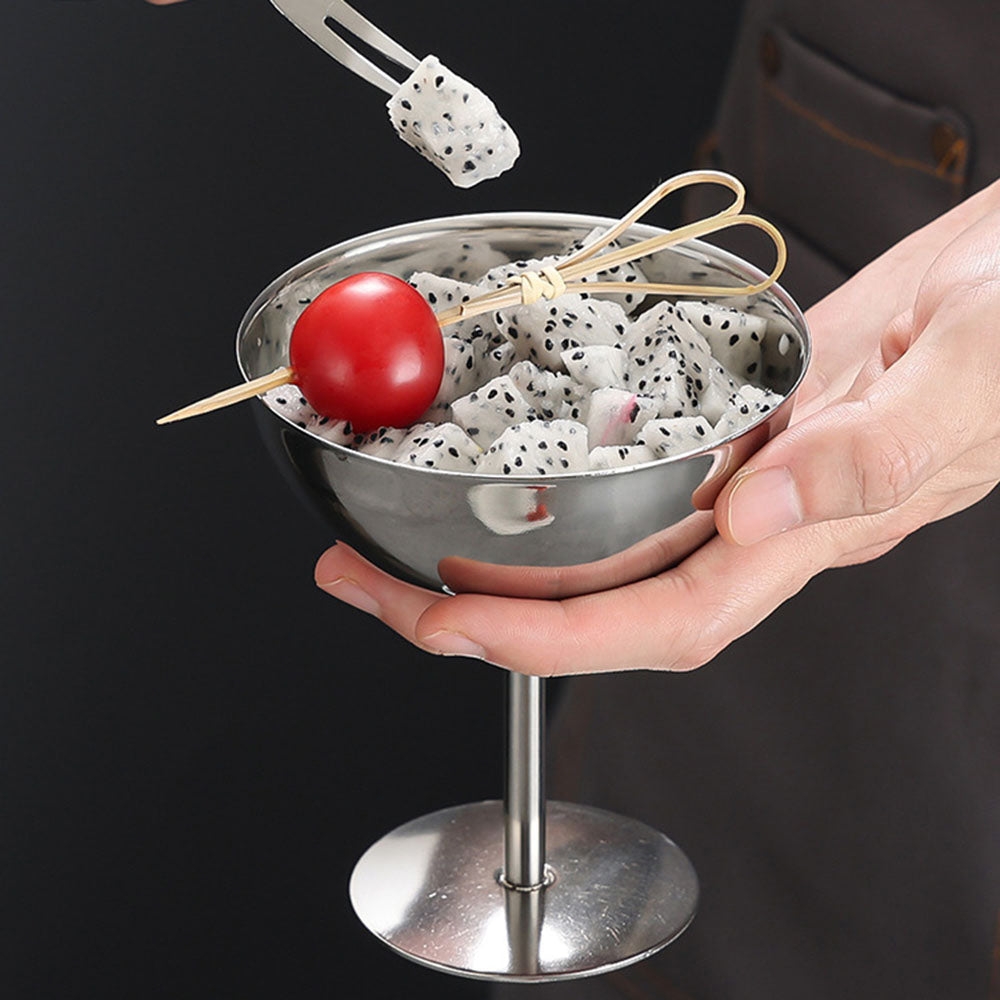 304 Stainless Steel Vintage Dessert Cup Lightweight Metal Cup for Pudding Ice Cream Tea Party Universal Ice Cream Cup