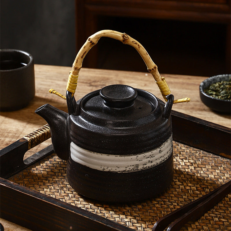 Yurtrain Wholesale Traditional Kiln Altered Glaze Porcelain Tea Set Japanese Style Luxury Ceramic Cup and Teapot for Tea Lovers