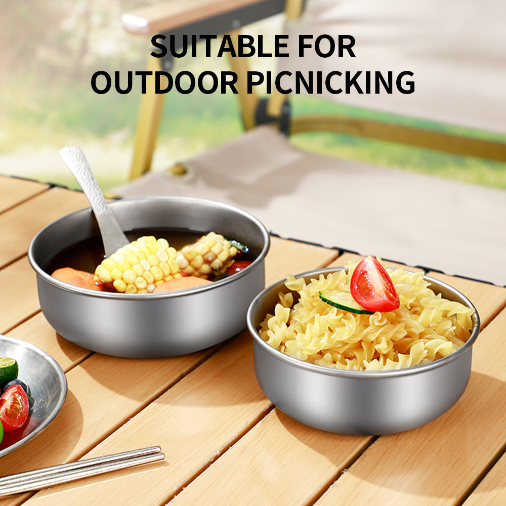 Portable Travel Bowls Titanium Cookware Set Multi-Capacity Outdoor Tableware Dinner Plate Bowl Camping Style Titanium Dish