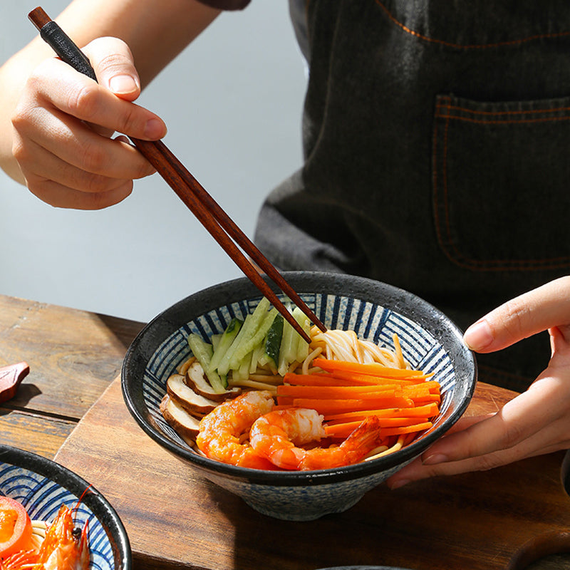 Japanese Style Vintage 7"/8"/9" Ceramic Miso Soup Rice Bowl Set Porcelain Ramen Bowl Restaurant Use Home Food Commercial