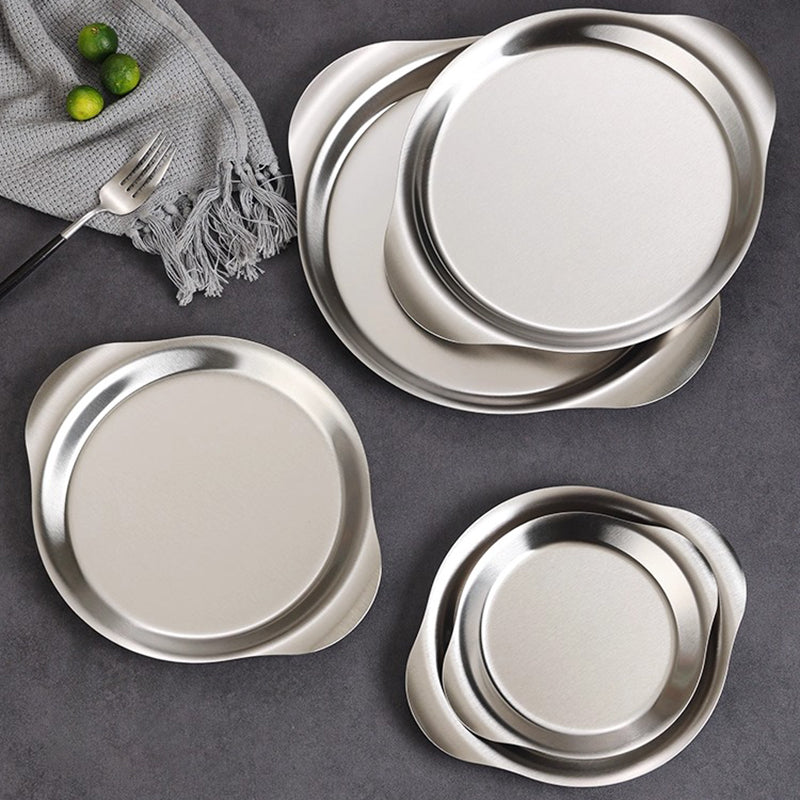 Yurtain Wholesale Multisize Stainless Steel Plate Food Serving Tray Restaurant Dishes & Fruits Trays for Dining & Catering