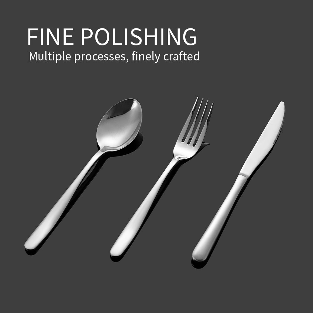 Yurtrain High Quality Stainless Steel Mirror Polish Dishwasher Safe Wedding Flatware Set with Knife Fork and Spoon
