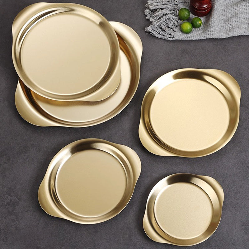 Yurtain Wholesale Multisize Stainless Steel Plate Food Serving Tray Restaurant Dishes & Fruits Trays for Dining & Catering