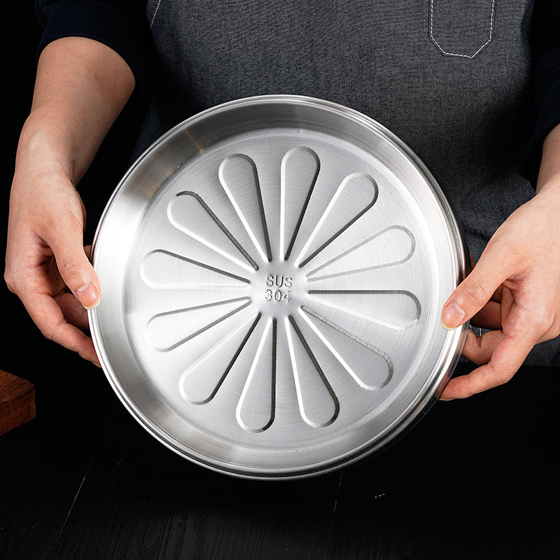 Yurtrain 304 Stainless Steel Sashimi Ice Plate for Salmon for Raw Fish Sushi Hot Pot BBQ Preparation Korean-Japanese Style Frost