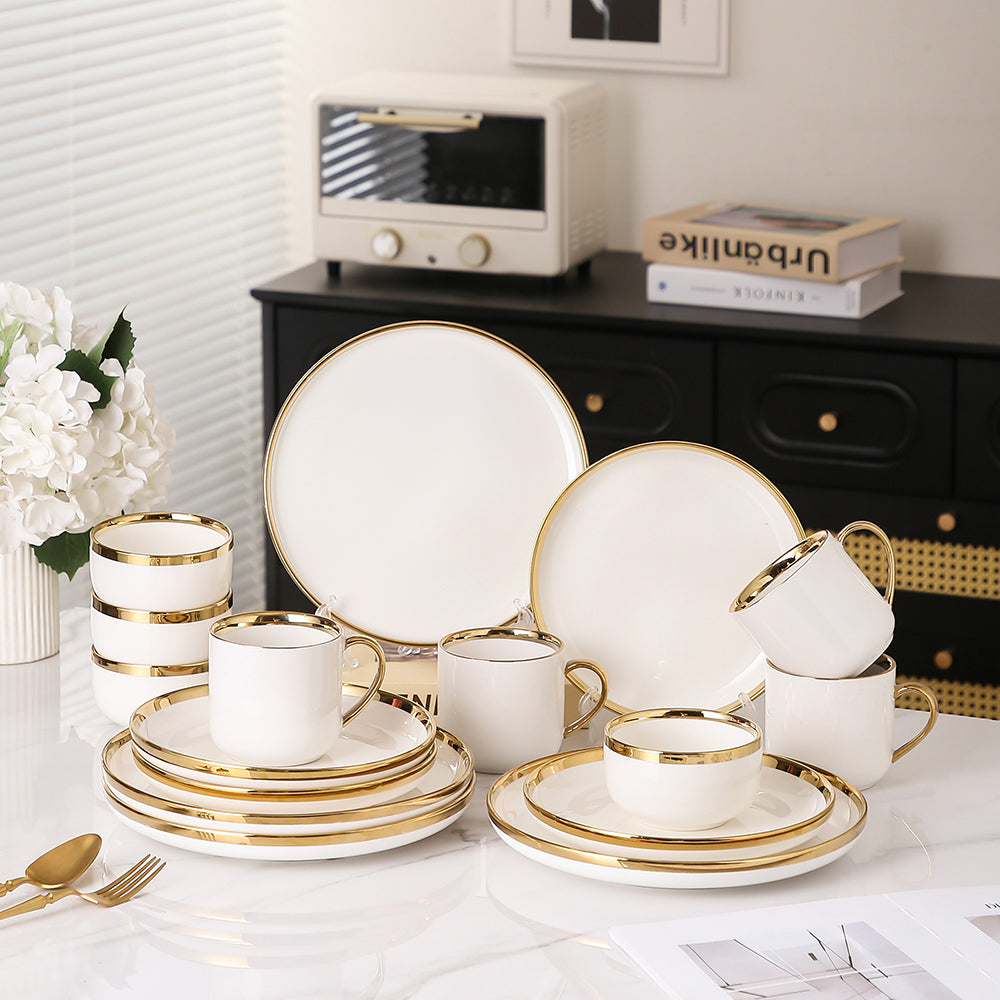 Yurtrain Hotel Restaurant Supplies Hot Sale Customized China Luxury Bone Ceramic Dinner Plate Sets Dinnerware
