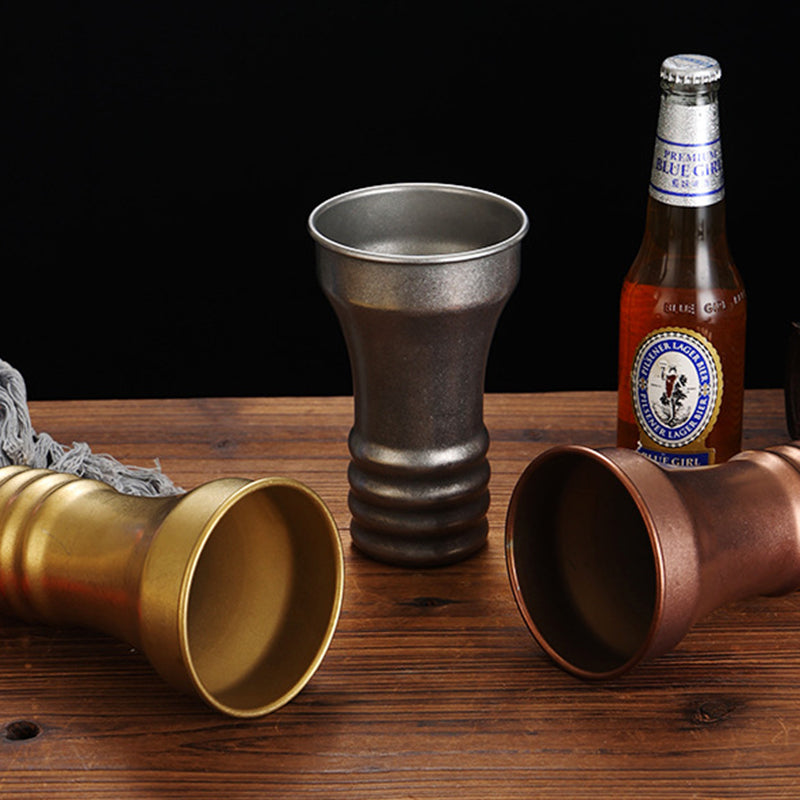Yurtrain Stainless Steel Cup Cold Drink Bear Cup Outdoor Large-diameter Single-layer Rolled-up Beer Mug