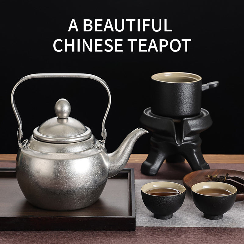 Yurtrain Korean Design Stainless Steel Lightweight Eco-Friendly Teapot Hand Washing Pot with Kung Fu Tea Set for Coffee & Tea