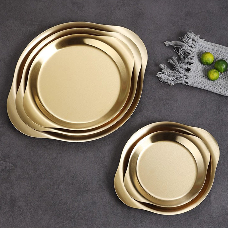 Yurtain Wholesale Multisize Stainless Steel Plate Food Serving Tray Restaurant Dishes & Fruits Trays for Dining & Catering