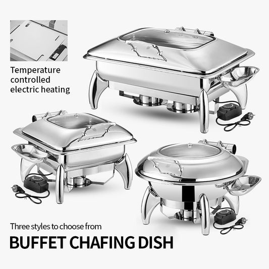 Yurtrain Commercial Stainless Steel Rectangular Buffet Food Warmer Hotel Chafing Dish Warming & Holding Equipment