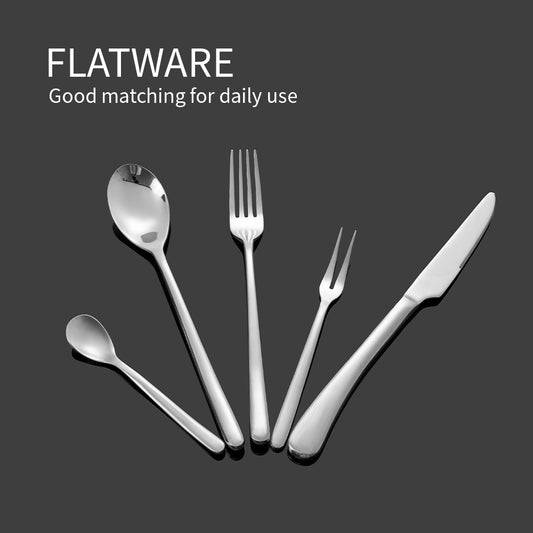 Wedding Art Decor Stainless Steel Mirror Polish Cutlery Set Kitchen Flatware Dessert Knife Fork Restaurant Dishwasher Safe