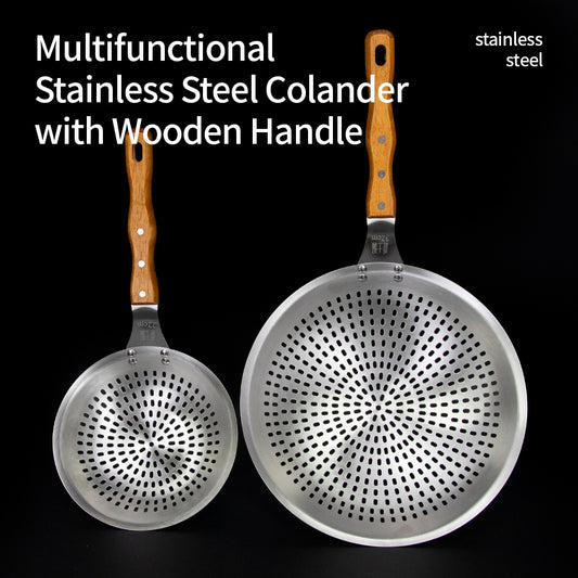 Yurtrain Stainless Steel Colander Pasta Noodle Strainer Skimmer Spoon Oil Pot Food Filter Cooking Kitchen Utensils