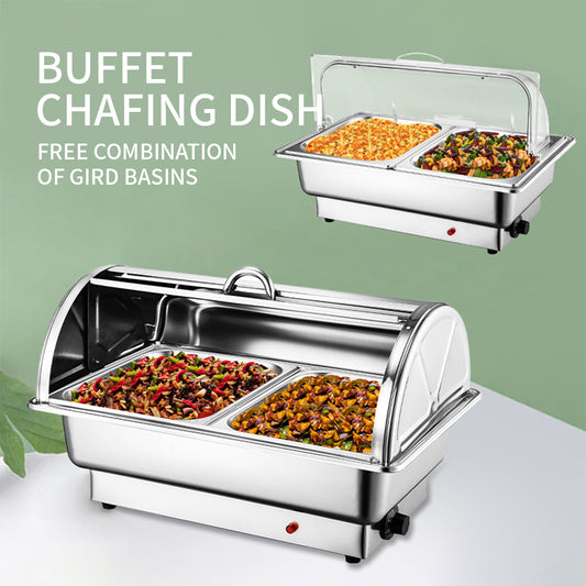 Yurtrain High Quality Stainless Steel Electric Chafing Dish Set Buffet Food Warmer Equipment for Restaurant & Party