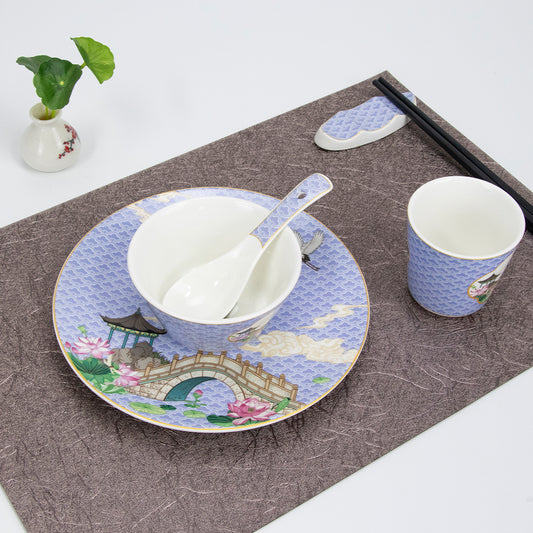 Yurtrain Luxury European Vintage Wedding Party Dinner Plate Set Durable Porcelain Bone China Ceramic Plant Elegant Wedding