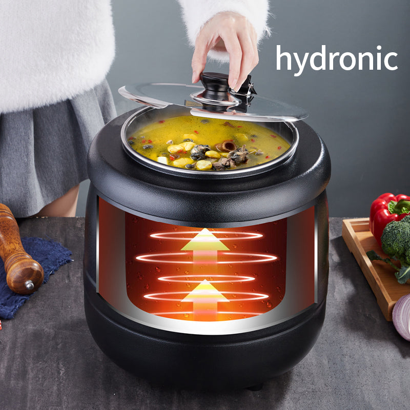 Buffet Internacional Assiettes De Luxe Pour Restauration Buffet Black Soup Warmer Station Buffet Container Electric Soup Tureen