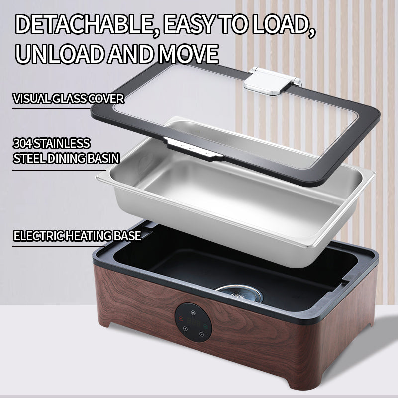 Yurtrain Modern Stainless Steel Electric Buffet Chafing Dish Digital Touch Control Restaurant Warmer Warming Holding Equipment