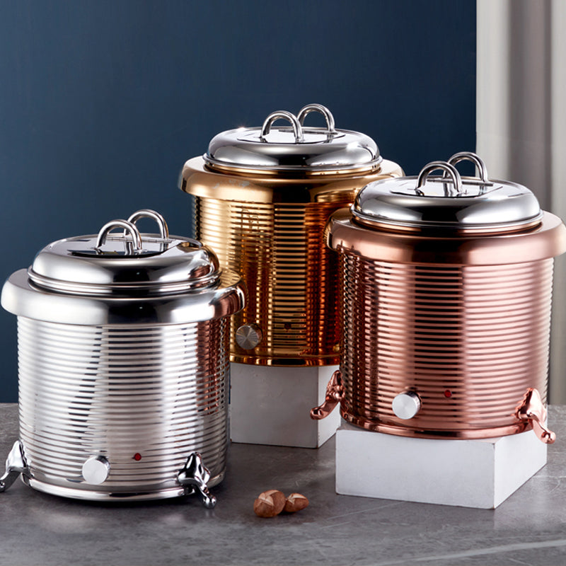 Commercial Hotel Buffet 13L Large Capacity Thread Warm Soup Pot Dry Electric Stainless Steel Electroplating Warm Soup Pot