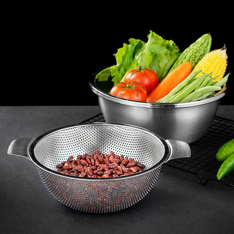 Yurtrain Factory Wholesale Metal Stainless Steel Kitchen Bowls Low MOQ Rice Washing Colander Set